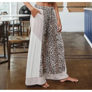 Wild Edge Contrast Animal Drawcord Pants
