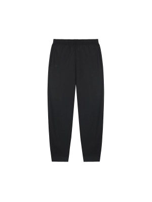Womens Recycled Wool Jersey Barrel-Leg Track Pants—black
