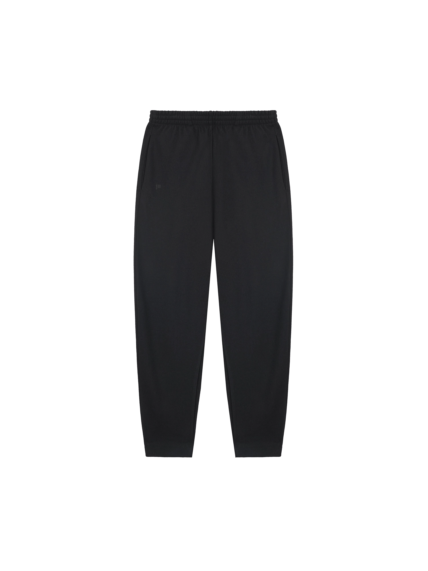 Womens Recycled Wool Jersey Barrel-Leg Track Pants—black