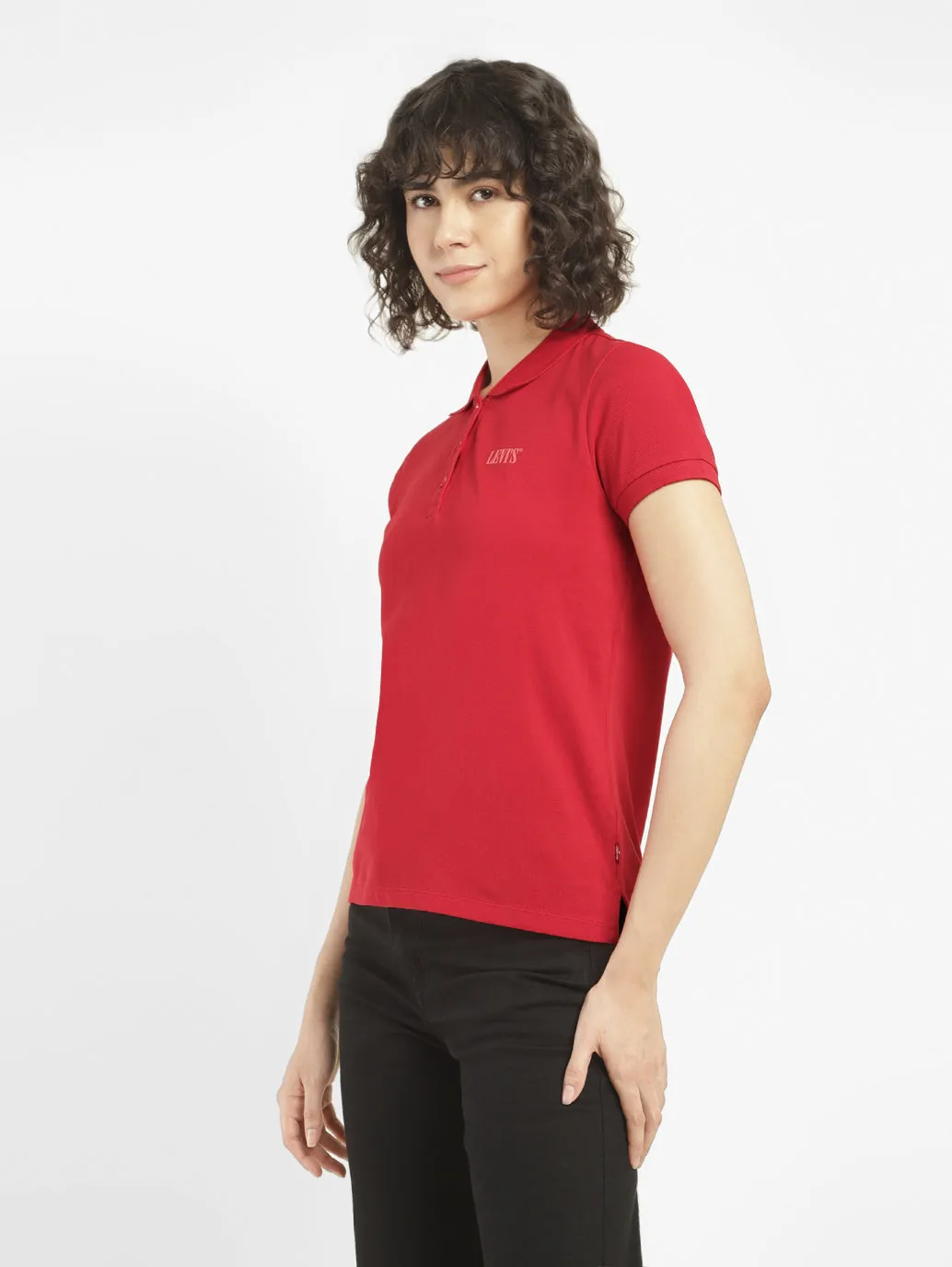 Women's Solid Polo T-shirt