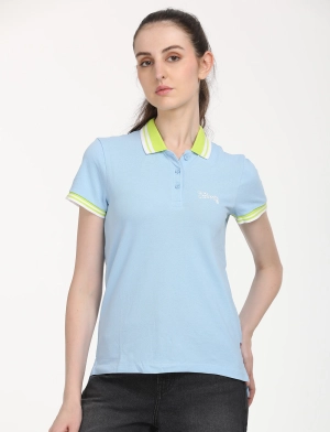 Women's Solid Polo T-Shirt
