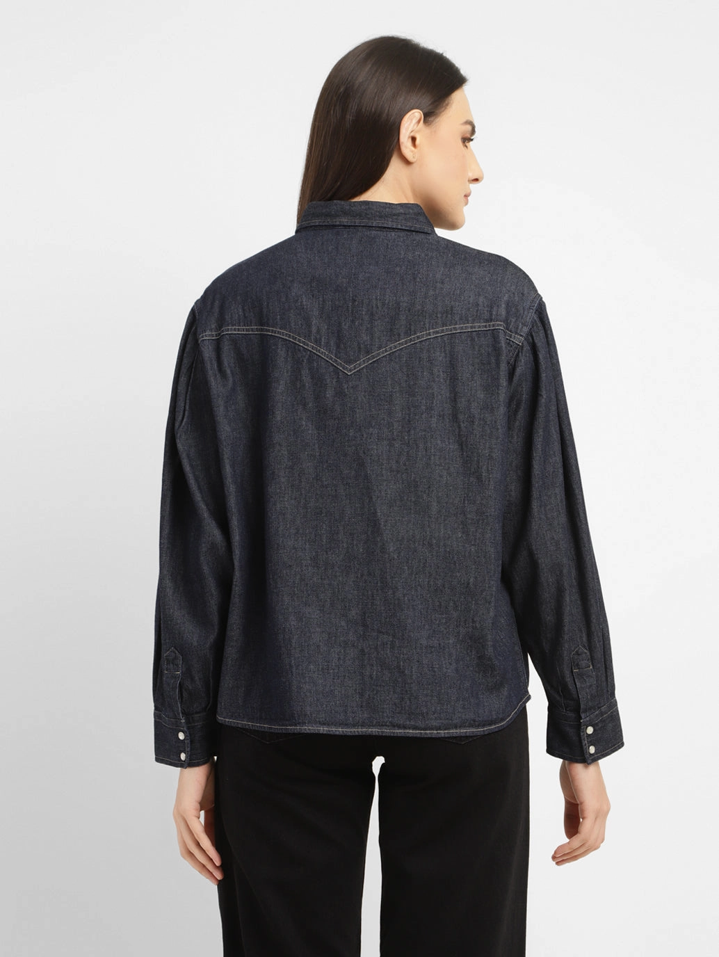 Women's Solid Spread Collar Shirt
