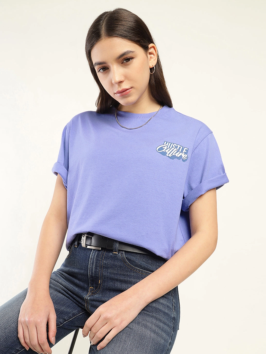 Women's Typographic Oversized T-Shirt