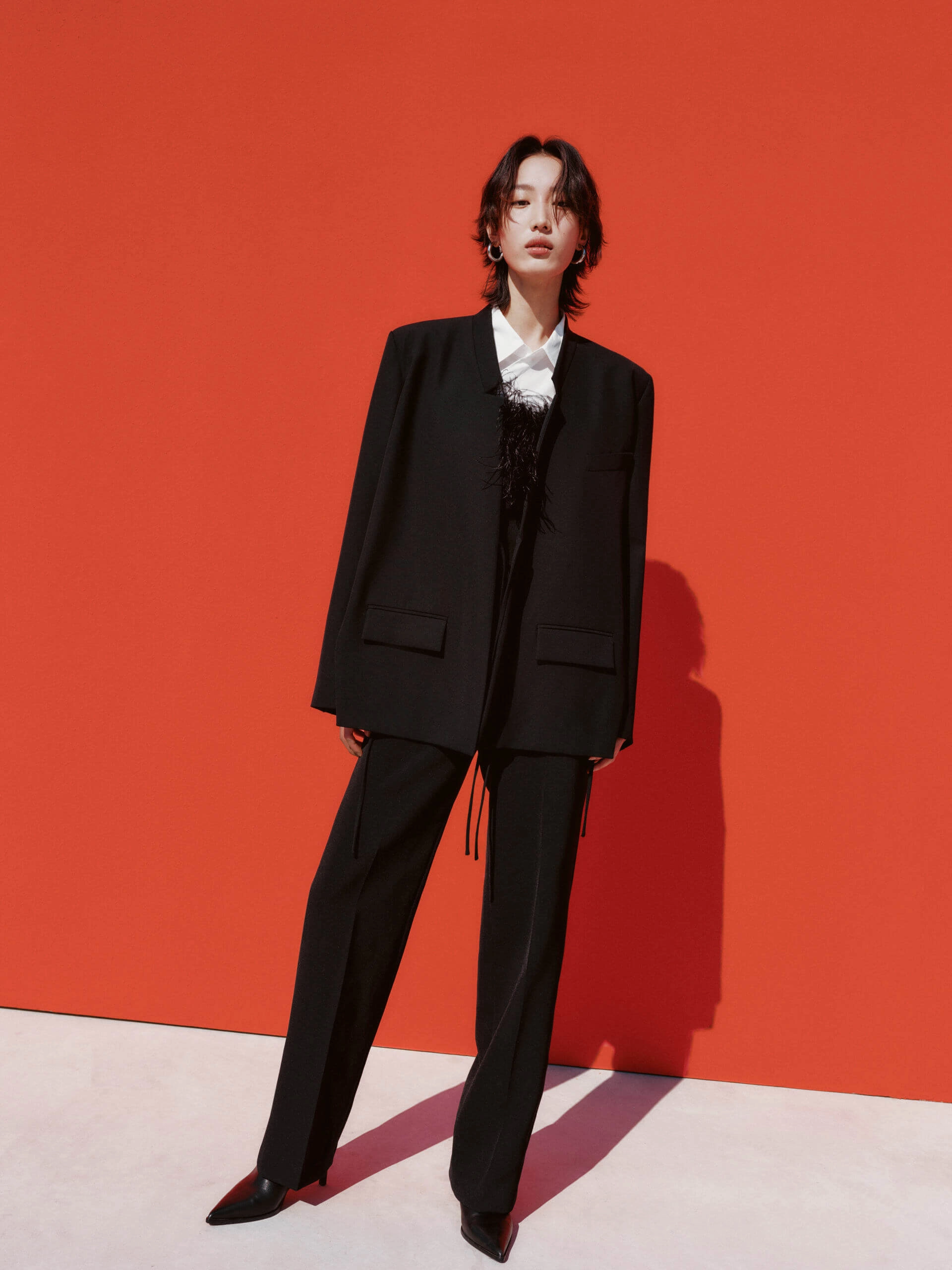 Wool Blend Deconstruct Blazer