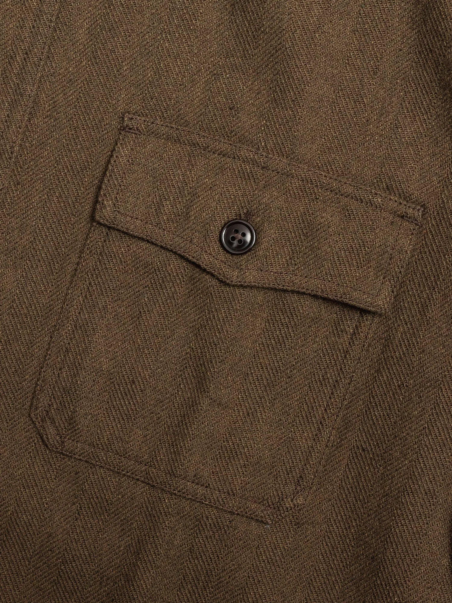 Wool HBT Work Shirt in Olive