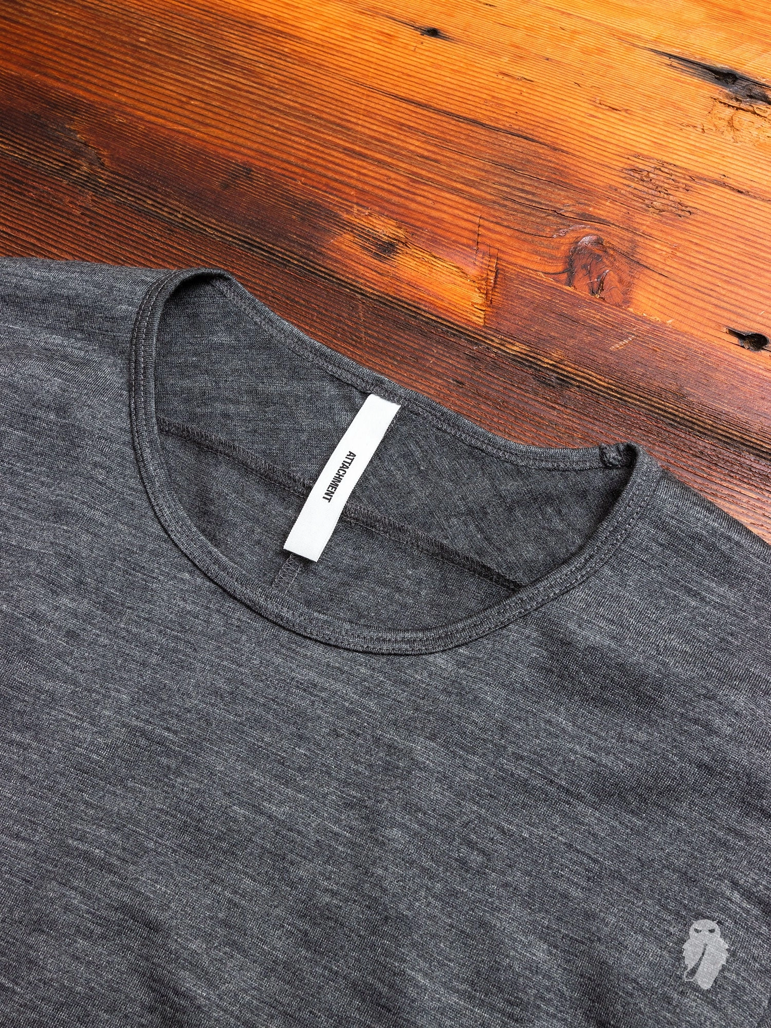 Wool Long Sleeve T-Shirt in Charcoal Melange