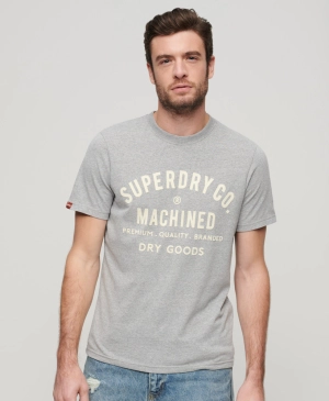 Workwear Flock Graphic T-Shirt | Ash Grey Marle