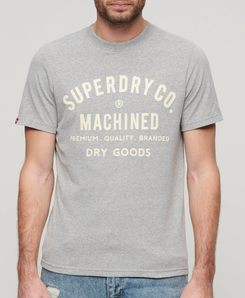 Workwear Flock Graphic T-Shirt | Ash Grey Marle