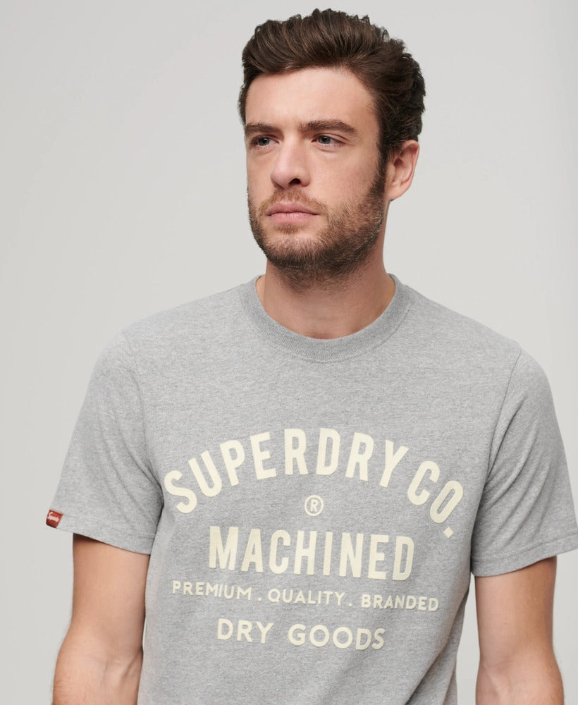 Workwear Flock Graphic T-Shirt | Ash Grey Marle