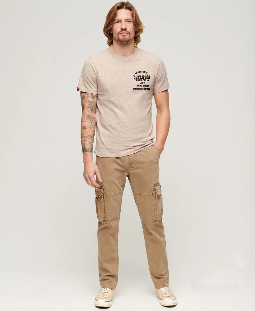 Workwear Flock Graphic T-Shirt | Lavin Beige Marle