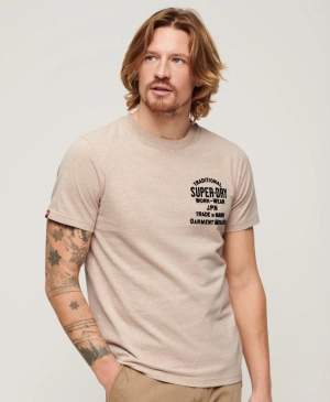Workwear Flock Graphic T-Shirt | Lavin Beige Marle