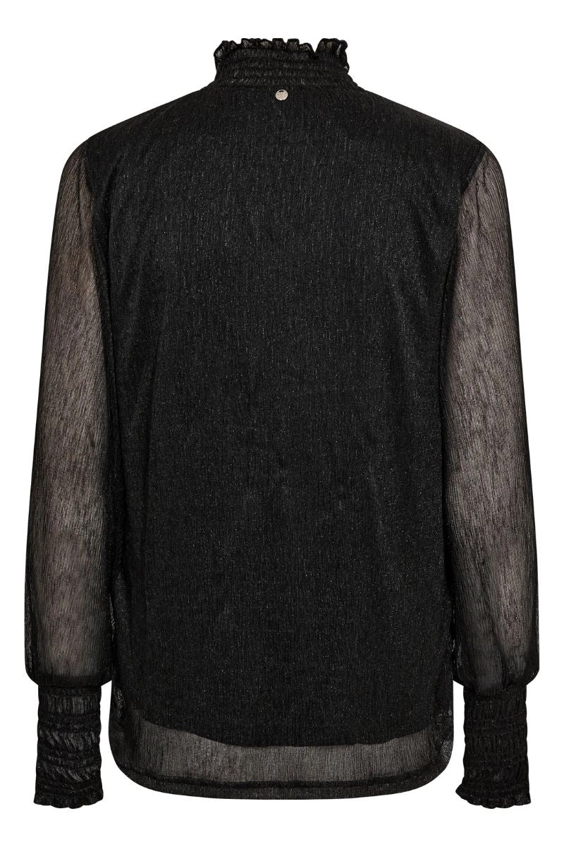 Ximena Glam LS blouse  | Black | Bluse fra Mos Mosh