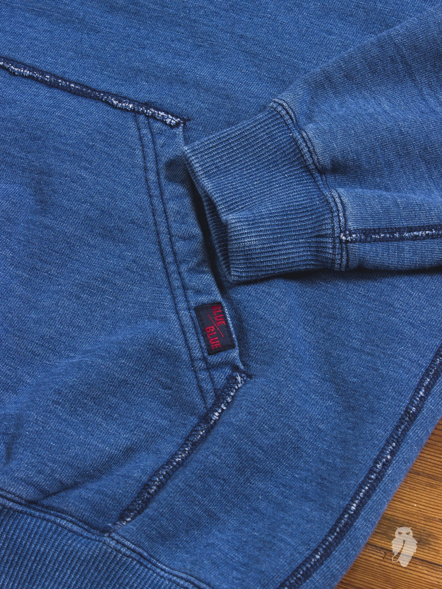 Yarn-Dyed Pullover Hoodie in Washed Indigo