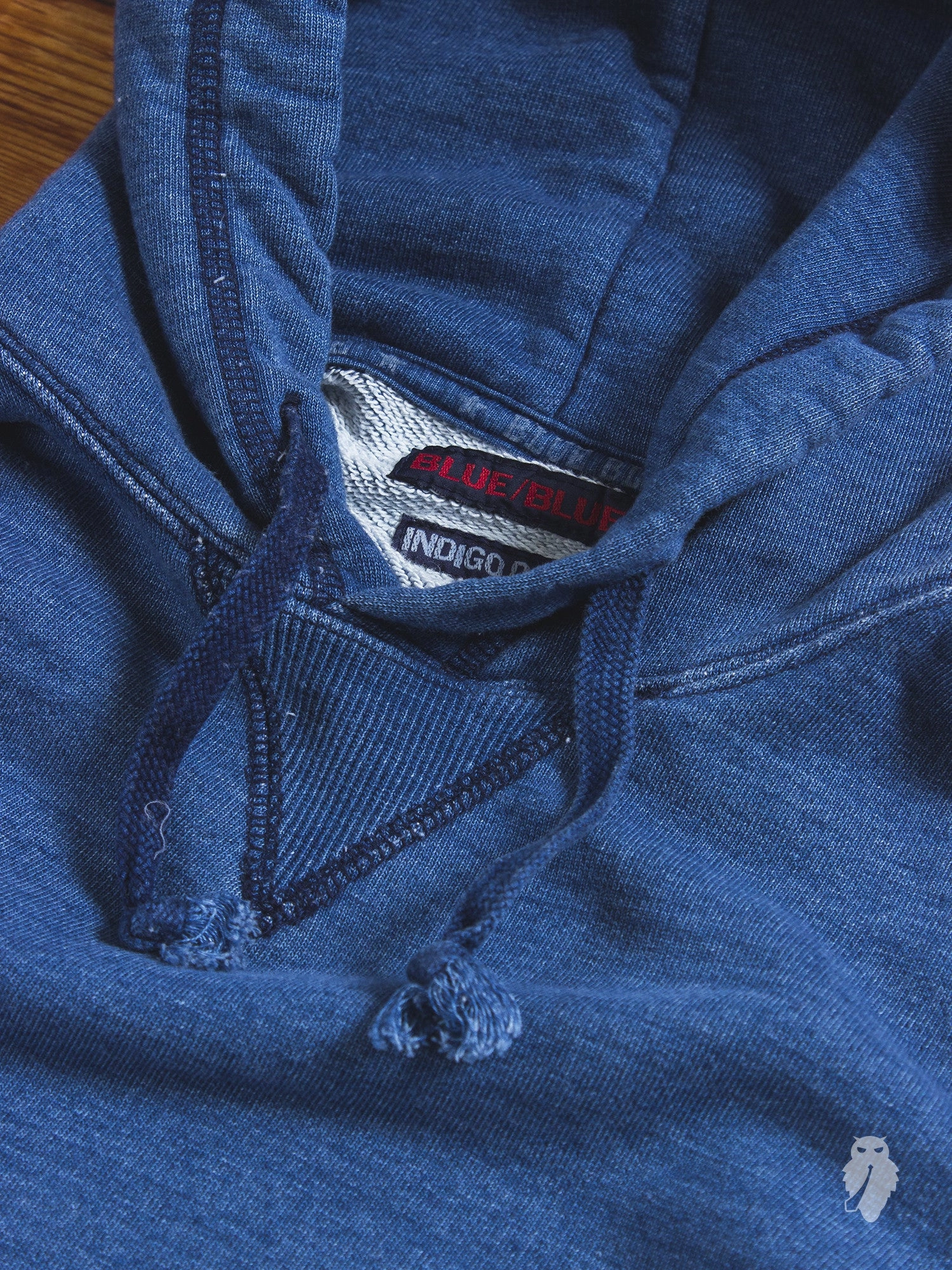 Yarn-Dyed Pullover Hoodie in Washed Indigo