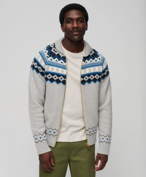 Zip Through Knit Cardigan | Grey Marle Multi