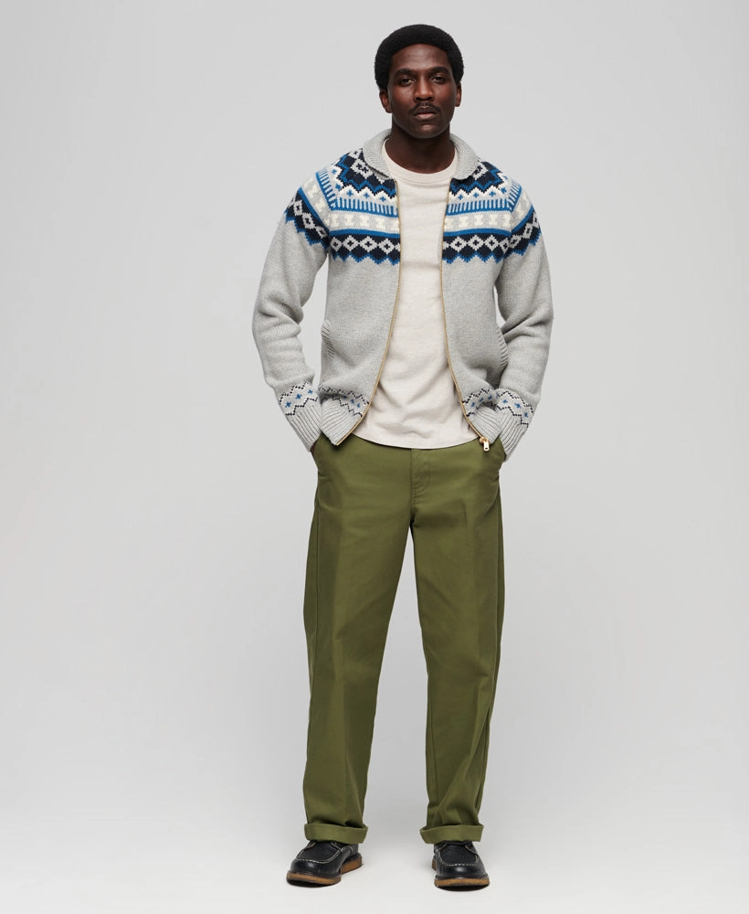 Zip Through Knit Cardigan | Grey Marle Multi