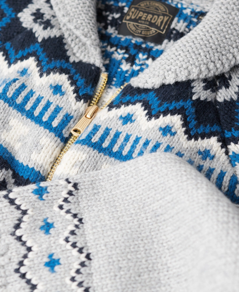 Zip Through Knit Cardigan | Grey Marle Multi