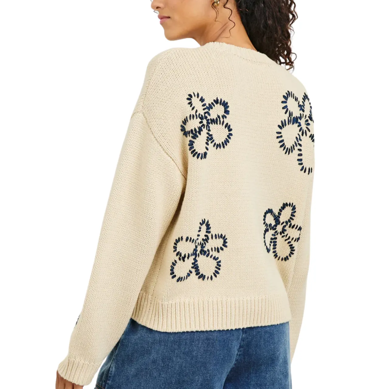 Zoey Sweater Ivory Navy